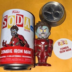 Funko Zombie Iron Man Soda Figure with Red and White Can